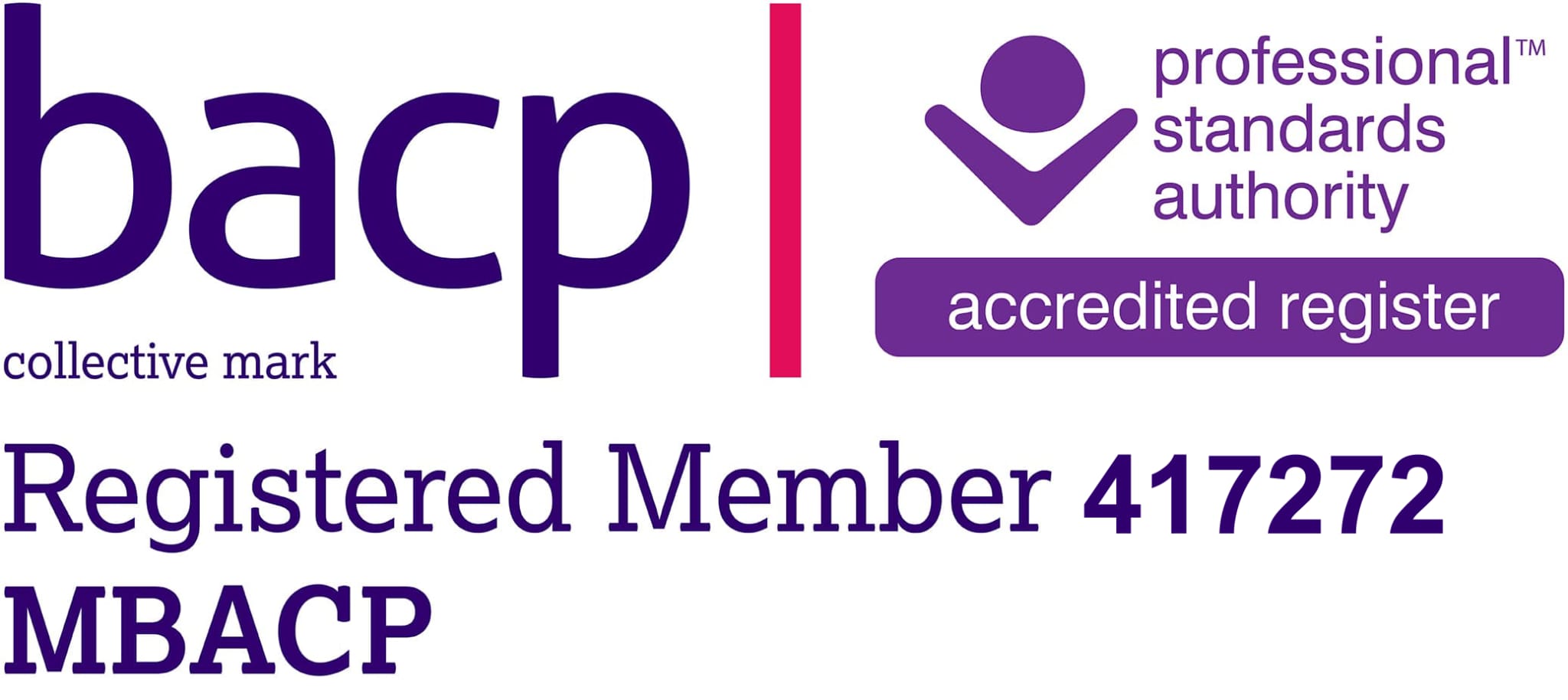 BACP Registered Member 417272 - Professional Standards Authority Accredited Register